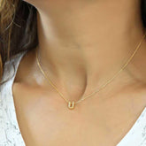 Silver Gold 3D U Letter Women's Necklace